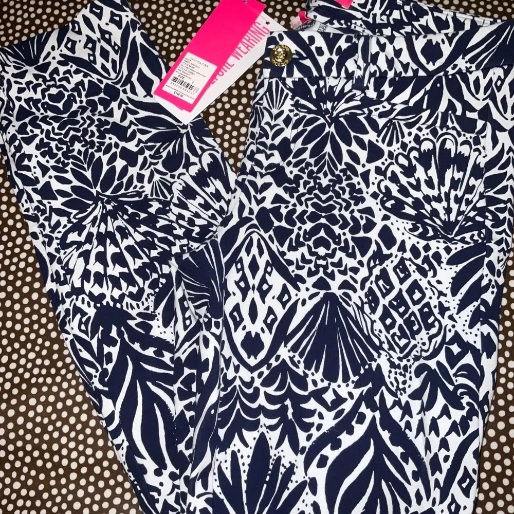 Lilly Pulitzer NWT Kelly Stretch Knit Ankle Pants $148 By Land or Sea Size 0,4 - Picture 4 of 16